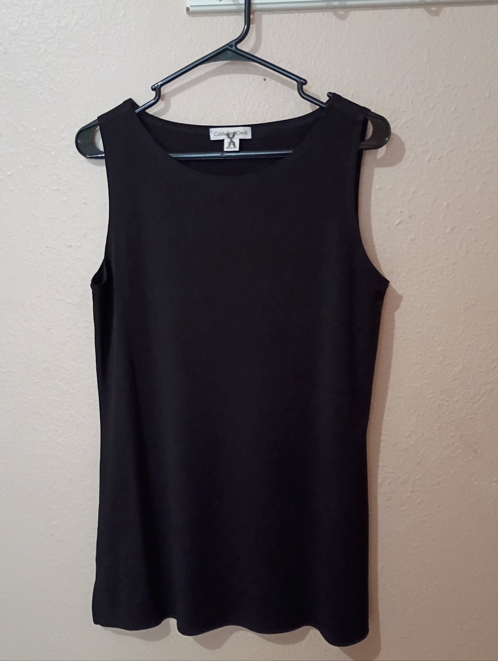 🌞 7 for $12 Coldwater Creek Size Medium Longer Length Black Sleeveless Top